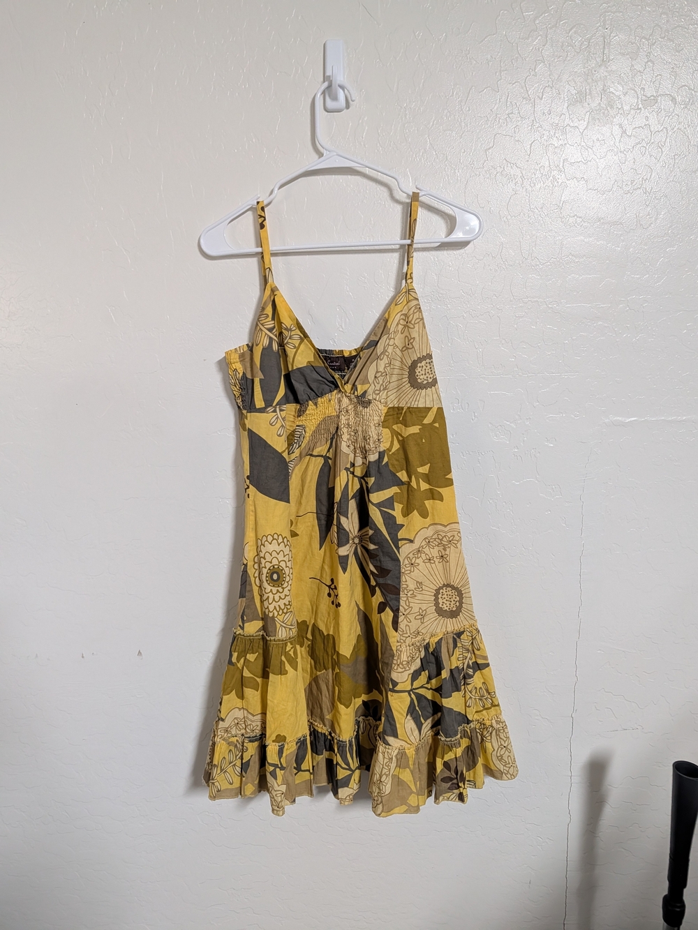 Floral Yellow Spaghetti-Strap Sundress